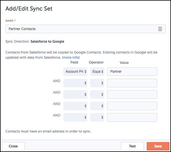 How are Sync Sets used with the Contact Sync feature?