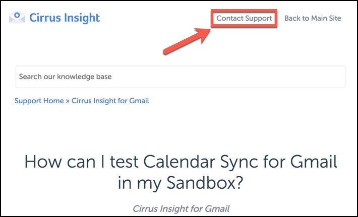 How can I test Calendar Sync for Gmail in my Sandbox?
